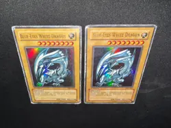 2x 1st Edition BLUE EYES WHITE DRAGON SDK-E001 Ultra Rare HEAVY PLAYED YuGiOh HP - Image 3