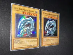 2x 1st Edition BLUE EYES WHITE DRAGON SDK-E001 Ultra Rare HEAVY PLAYED YuGiOh HP - Image 5