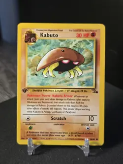 Kabuto 50/62 Fossil 1st Edition Pokemon Card 1999 WOTC Vintage Excellent - Image 1