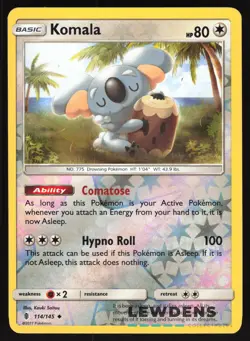 Komala - 114/145 - Reverse Holo Uncommon - Guardians Rising - Pokemon Card - Image 1
