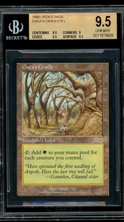 Gaea's Cradle - Urza's Saga, BGS 9.5 GEM MINT. MTG (pop 1 of 95) - Image 1