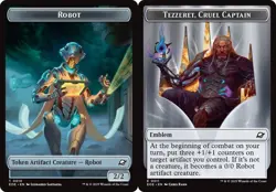 Robot // Emblem - Tezzeret, Cruel Captain Double-Sided Token Edge of Eternities - Image 1