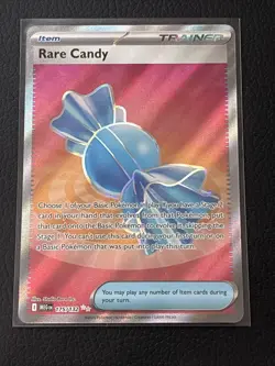 Pokemon TCG Rare Candy Trainer-Item Full Art Holo MEGA 175/185 Card - Image 1