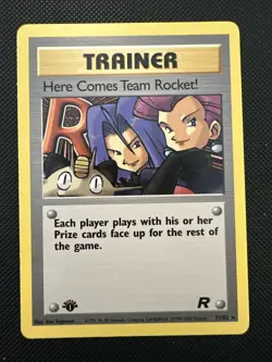 1x Mint Here Comes Team Rocket 71/82 1st Edition Team Rocket Pokemon Card - Image 1