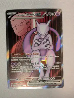 Team Rocket's Mewtwo ex 213/182 Ultra Rare Destined Rivals Pokemon Near Mint - Image 1