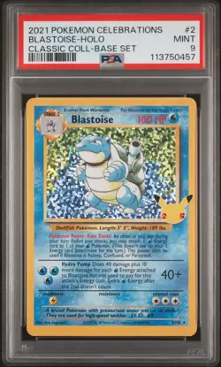 Blastoise Holo 2 Celebrations Classic Collection Pokemon PSA 9 *457 - Image 1