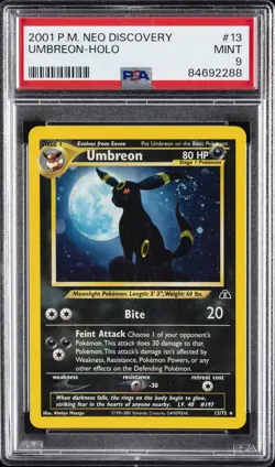2001 POKEMON NEO DISCOVERY #13 UMBREON-HOLO PSA 9 - Image 1