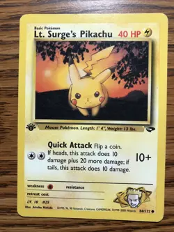 Pokemon - Gym Challenge 1st Edition - Lt. Surge's Pikachu 84/132 - Image 1