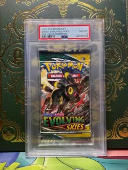 Pokemon Evolving Skies Umbreon Art Authentic Sealed Graded Booster Pack PSA 8 - Image 1