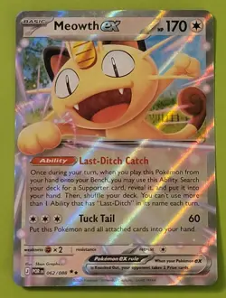 Pokemon TCG Meowth EX Holo Rare Perfect Order 062/088 TCG - Image 1