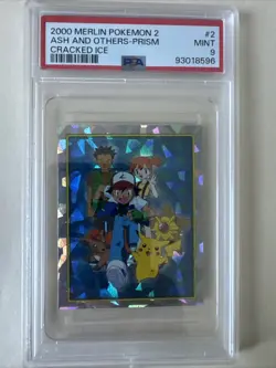 Merlin Pokemon 2000 Series 2 Ash & Friends Prism #2 PSA 9 Cracked Ice Top Pop 2 - Image 1