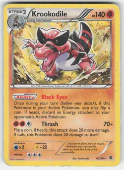 Krookodile 62/98 Rare Emerging Powers Pokemon MP (cracked ice) - Image 1