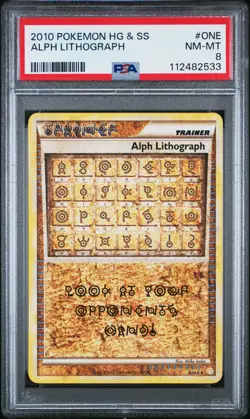 2010 POKEMON HEARTGOLD & SOULSILVER ALPH LITHOGRAPH #ONE PSA 8 NM #112482533 - Image 1