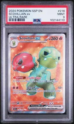 2024 Pokemon SSP EN - Scovillain ex 216/191 - Ultra Rare - PSA MINT 9 - Image 1