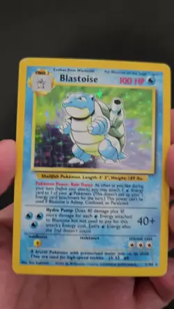 1999 Pokemon Base Set Blastoise 2/102 Unlimited Holo Rare - Damaged - Image 2