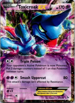Pokemon TCG Toxicroak EX XY Flashfire Holo Rare Card 41/106 MP Condition - Image 1