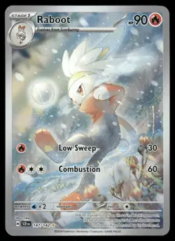 Pokemon Cards Raboot 147/142 Stellar Crown Illustration Rare NM - Image 1