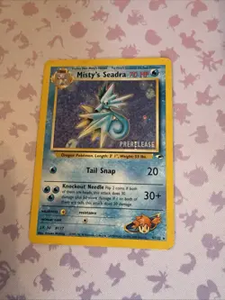 Prerelease Misty's Seadra 9/132 Gym Heroes Holo Rare Vintage Pokemon Card - MP - Image 1