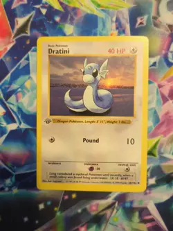 Pokemon TCG Dratini Card 26/102 Base Set 1st Edition Shadowless Uncommon LP - Image 1