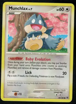 Munchlax 68/100 Common LP Pokemon Card HQ Scan 2 - Image 1