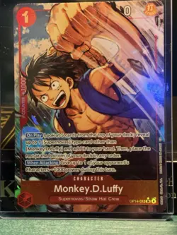 Bandai One Piece CCG Monkey.D.Luffy Character Card OP14-013 - Image 1