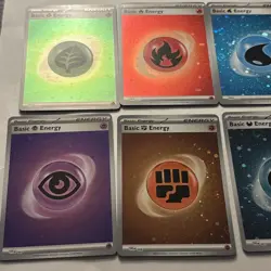 Pokemon 151 Basic Energy Cosmo Holo Full Set 8 SVE 001-008 - Image 2