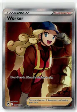 Worker ⭐ 195/195 Holo Rare Ultra Silver Tempest 2022 Pokemon NM - Image 1