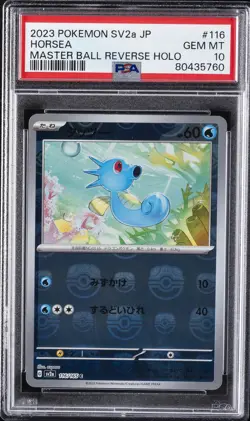 2023 POKEMON JPN SV2A-POKEMON 151 MASTER BALL REVERSE HOLO #116 HORSEA PSA 10 - Image 1