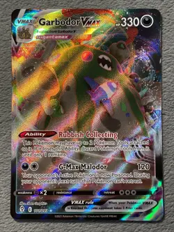 Garbodor Vmax 101/203 Evolving Skies 2021 Pokemon Card Textured Full Art Rare - Image 1
