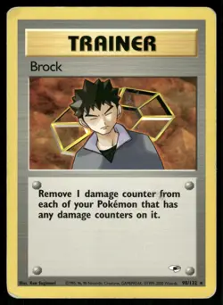 Brock 98/132 Rare Gym Heroes Pokemon Moderately Played - Image 1