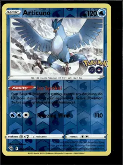 Pokemon Articuno 024/078 Pokemon Go Reverse Holo Rare 2 Card Lot - Image 1
