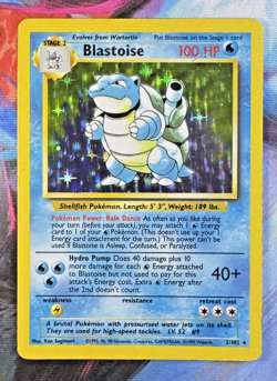 1999 Pokemon Blastoise 2/102 Base Set Holo Rare Unlimited WOTC Vintage Card- - Image 1