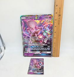 2019 Pokemon TCG Mewtwo GX SM196 Card + bonus Mega Card - Image 2