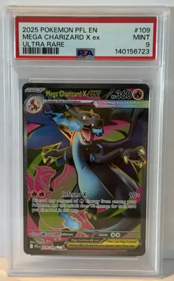2025 Pokemon Phantasmal Flames Mega Charizard EX #109 PSA 9 Mint - Image 1