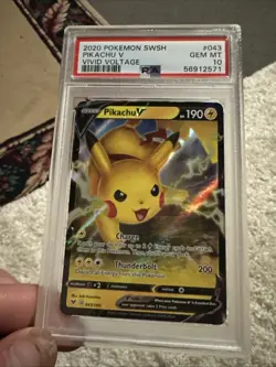 2020 Pokemon Sword & Shield Vivid Voltage - Pikachu V #043/185 - PSA 10 GEM MINT - Image 1