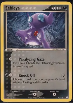 Sableye 31/110 Rare Holon Phantoms Pokemon NM - Image 2