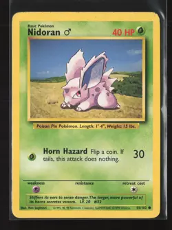 Nidoran M 55/102 Common Base Set Pokemon LP - Image 2