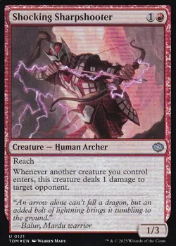 MTG Tarkir Dragonstorm - Shocking Sharpshooter - TDM 121 - FOIL - Image 2