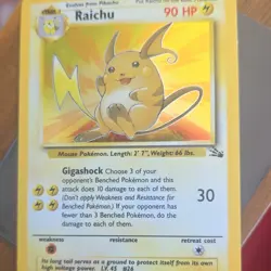 Pokemon Raichu 14/62 Fossil Holo Rare Unlimited English Card Mitsuhiro Arita - Image 1