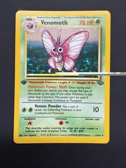 Venomoth 13/64 Jungle 1st Edition Holo Rare 70 HP Pokemon TCG Card 1999 - Image 1