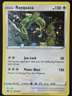 Rayquaza SWSH029 NM SWIRL Cosmos Holo Black Star Promo Pokemon TCG - Image 1