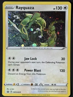 Rayquaza SWSH029 NM SWIRL Cosmos Holo Black Star Promo Pokemon TCG - Image 2