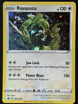 Rayquaza SWSH029 NM SWIRL Cosmos Holo Black Star Promo Pokemon TCG - Image 3
