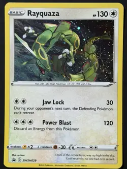 Rayquaza SWSH029 NM SWIRL Cosmos Holo Black Star Promo Pokemon TCG - Image 4