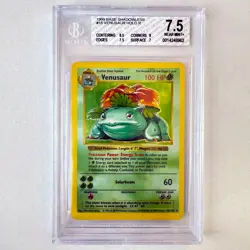 1999 Pokemon Base Set Shadowless #15 Venusaur-Holo BGS 7.5 Near Mint+ - Image 1