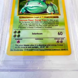 1999 Pokemon Base Set Shadowless #15 Venusaur-Holo BGS 7.5 Near Mint+ - Image 3