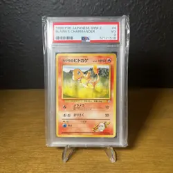 Pokemon TCG 1999 P.M. Japanese Gym 2 Blaine’s Charmander #4 *PSA 3* - Image 1
