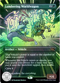 MTG Lumbering Worldwagon (Borderless) (316) | NM Foil | Aetherdrift (DFT) - Image 1