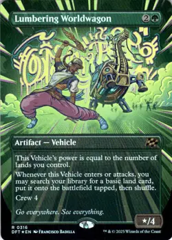 MTG Lumbering Worldwagon (Borderless) (316) | NM Foil | Aetherdrift (DFT) - Image 2