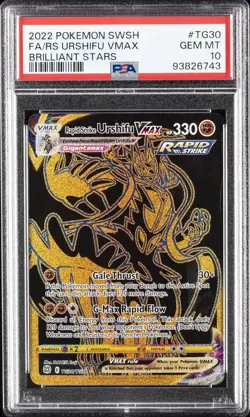 POKEMON SWORD & SHIELD BRILLIANT STARS FULL ART/RAPID STRIKE URSHIFU VMAX PSA 10 - Image 1